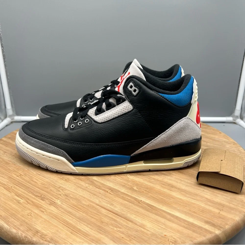 Nike Air Jordan 3 Retro OG‎ Rare Air Shoes IB8967-004 Men’s 8 Black Blue Red New